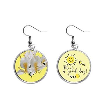 Imagem de Brinco de flor de gengibre Cuba Art Déco, presente moderno de flor de sol, joia moderna