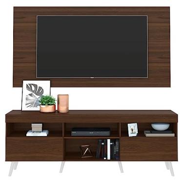 Imagem de Rack com Painel e Suporte Tv 65" Retrô Flórida Multimóveis V3134 Duna/branco