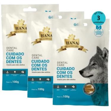 Imagem de Kit 3 Snacks Hana Healthy Life Dental Care- Cuidado C/os Dentes- P/Cães Adultos- 100g