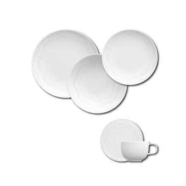 Imagem de Aparelho de Jantar, Chá e Sobremesa 20 Peças Germer Shell em Porcelana – Branco