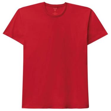 Imagem de Camiseta Masculina Vermelha Natal Lisa Básica Adulto Malwee