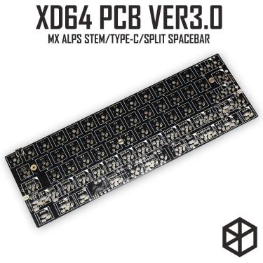 Imagem de Xd60 xd64 3.0 pcb kit de teclado mecânico  rgb gh60  programável mx alps stem  split spacebar tipo c