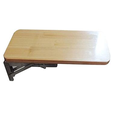 Imagem de Mesa de parede dobrável para cozinha sala de estar, suportes de madeira maciça e aço inoxidável | Mesas montadas na parede mesa de trabalho dobrável mesa de jantar mesa de computador suspensa,