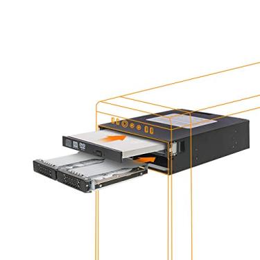 Imagem de ICY DOCK Rack móvel robusto Full Metal 2 compartimentos 2,5 HDD SSD Hot Swap com bandeja fina de 12,7 mm ODD CD DVD ROM para compartimento de 5,25 Drive Bay - ToughArmor MB994IPO-3SB