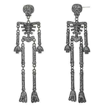 Imagem de Madison Tyler Brincos de Halloween para mulheres | Esqueleto | Crânio | Fantasma | Abóbora | Teia de aranha | Chapéu de feiticeiro | Doces ou travessuras | Brincos de Halloween para presente para meninas adolescentes e crianças, Zinco, Strass