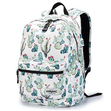 Imagem de Kinmac Mochila de Laptop Resistente à Água com Porta de Carregamento USB e Alça de Bagagem para Laptops de até 15,6 Polegadas, Cacti, Large Size For 13 inch-14 inch-15.6 inch Laptop