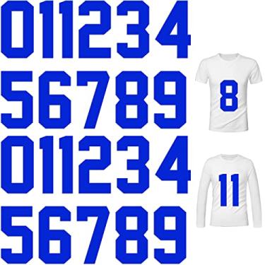 Imagem de Números de transferência de calor, 22 peças de 0 a 9, ferro em números, camiseta com números de jérsei de ferro macio para números para uniforme de equipe camiseta esportiva basquete beisebol futebol..