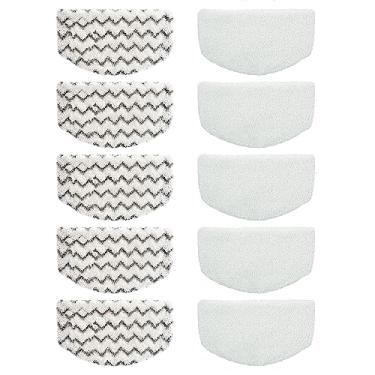 Imagem de Pacote com 10 almofadas de esfregão a vapor de substituição para bissell Powerfresh Steam Mop 1940 1440 1544 1806 2075, modelo 19402 19404 19408 1940a 1940f 1940q 1940t B0006 B0017 Lavável Reutilizável Substituição Mop pads