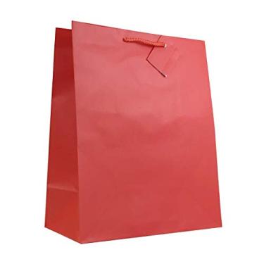 Imagem de allgala Sacos de presente de papel de cor sólida premium 12PK Value (33 cm LG-vermelho-GP50052)