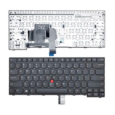 Imagem de LXDDP Teclado americano de substituição para laptop Lenovo ThinkPad E470 E470c E475 sem luz de fundo, preto