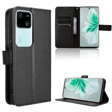 Imagem de Elubugod Capa de couro compatível com Vivo V30 5G, capa flip de couro PU compatível com Vivo V30 Pro 5G V2319 / V30 5G V2318 capa preta