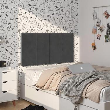 Imagem de Cabeceira Grafitti Cama Box Suspensa Solteiro Painel 0.90 cm Estofada Suede Quarto Decoração