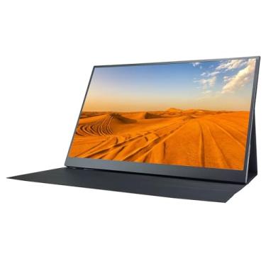 Imagem de Monitor Portátil, 17,3 Polegadas 1080P Full HD USB C HDMI Display de Computador para Laptop, Tela Externa para Computador Com Telefone Celular, Suporte para Tela Sensível Ao Toque (plugue da ue)