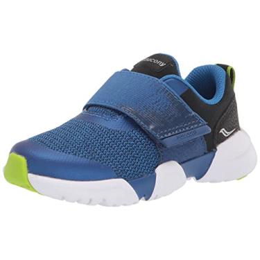 Imagem de Saucony Tênis infantil unissex Vertex com fecho alternativo, Azul/preto, 3.5 Big Kid