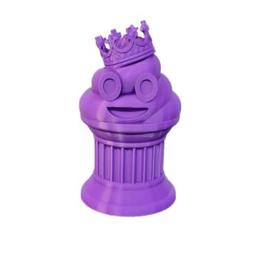 Imagem de Znet3D Troféu King Poop Emoji - Prêmio Divertido e Presente - Feito à Mão com Fabricação Aditiva - 15 cm de Altura - Apresentando um Emoji de Cocô Sólido com uma Coroa, Fixado em um Pilar de Coluna