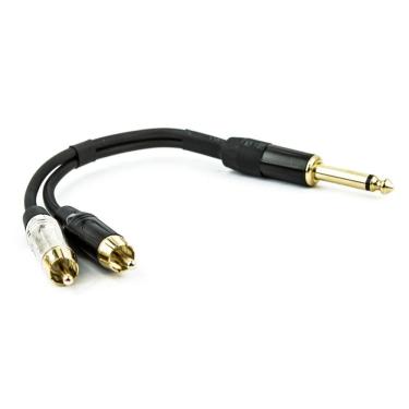 Imagem de Cabo P10 Para 2 Rca Profissional Mono - 50 Cm