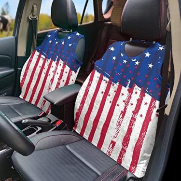 Imagem de GOSTONG Colete de capa de assento de carro com estampa de bandeira dos EUA para mulheres, acessórios de moda decoração universal se ajusta à maioria dos carros SUV Van