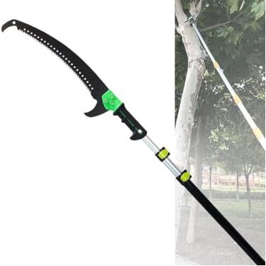 Imagem de Serra telescópica de poda de jardim, serra telescópica profissional de alumínio para podar galhos e folhas em alta altitude, aparador de sebes de jardim com cabo telescópico, 5,4 m