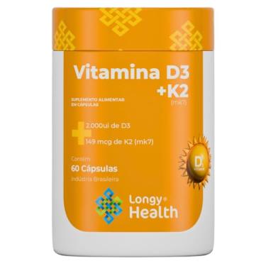 Imagem de Vitamina D3 2.000 UI + 149Mcg K2 (mk7) 60 Cápsulas - Longy Health