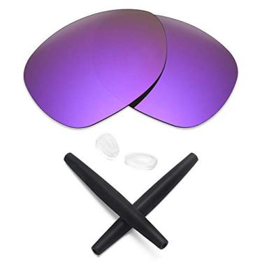 Imagem de Lentes de reposição e kits de borracha Mryok para óculos de sol Oakley Crosshair 2012, Plasma Purple Polarized Lenses & Black Rubber Kits, One size