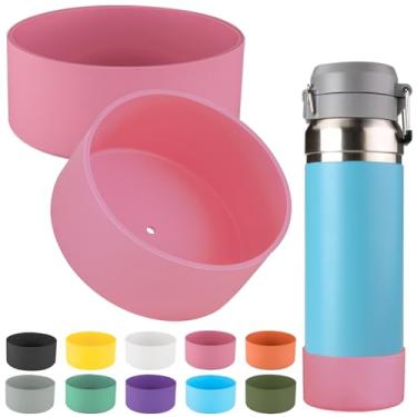Imagem de Generic Garrafa de Água Stanley Quick Flip GO, 2 Capas de Silicone, Rosa, 1 Litro, Silicone, Proteção Contra Arranhões e Ruídos