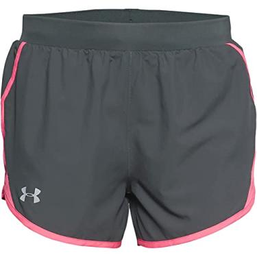 Imagem de Under Armour Short de corrida feminino Fly By 2.0, cinza Pitch (013)/Cerise, Grande