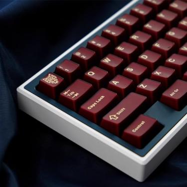 Imagem de Sumgsn Conjunto de Teclas 114 Teclas PBT Doubleshot Perfil Cereja Vermelho Adequado para 60% 65% 75% Cherry Mx Switches Teclado Mecânico