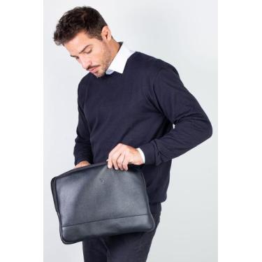 Imagem de Case de couro para notebook de 14" Guga - Vira Vento, Preto