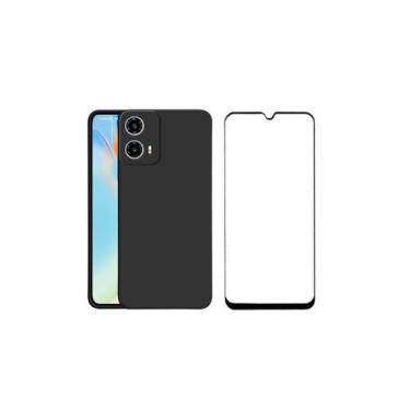 Imagem de Capa Aveludada + Película Vidro Compatível Para Moto G34 - Db