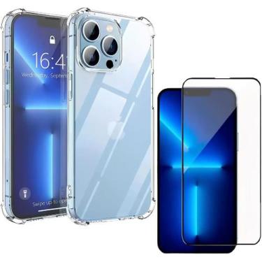 Imagem de Capa Capinha Anti Impacto + Película de Vidro 3D Para iPhone 13 Pro Te