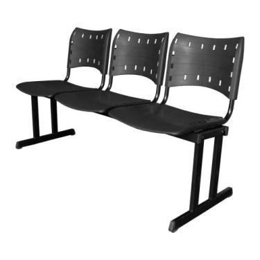 Imagem de Cadeira ISO PP RP Longarina 3 Lugares Preta - MAK DECOR