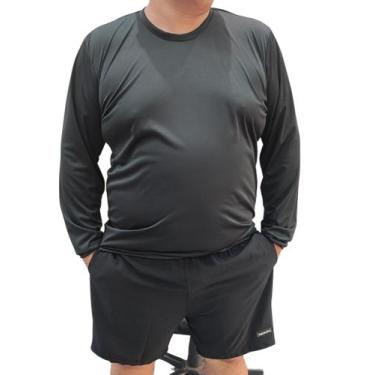 Imagem de Camisa Plus Size Manga Longa Masculina Camiseta Dry Fit Pesca Bike Cor