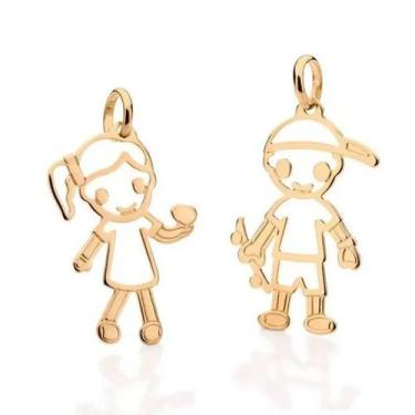 Imagem de Pingente banhado ouro 3x 24k 18k e 22k feminino casal filhos menina ou