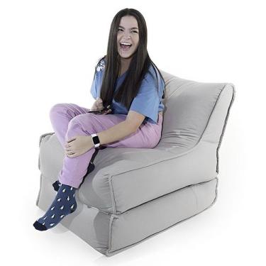Imagem de Sofá-Cama Julia - Puff em tecido Sued/enchimento de perolas de EPS - G