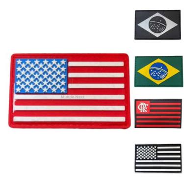 Imagem de Bandeira Do Brasil Emborrachada 3d Patch Com tiras autocolantes - Mund