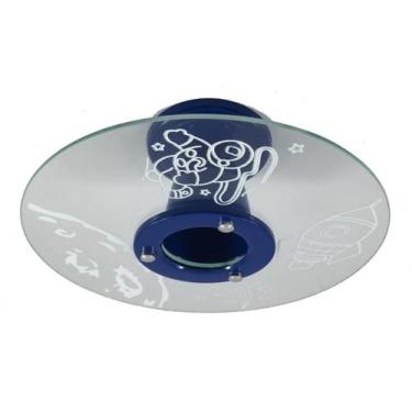 Imagem de Lustre Plafon - Lua Azul - 1 Vidro - Quarto Infantil - Vitrine Dos Lus