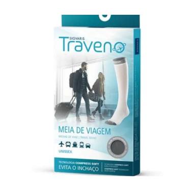 Imagem de Meia para Viagem Sigvaris Traveno, P, Preto