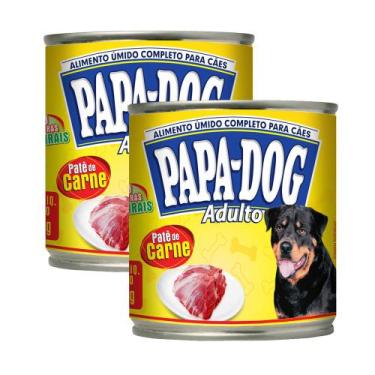 Imagem de Kit 2 Ração Úmida para Cachorro Papa Dog Adulto Patê Sabor Carne em La