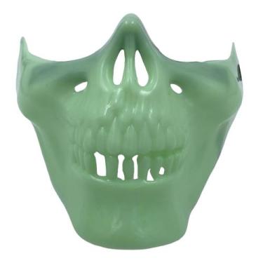 Imagem de Máscara Caveira Skull Meia Face Festa Fantasia Halloween - RPires, Ver