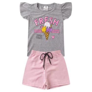 Imagem de Conjunto Infantil Verão Menina Fresh Sorvete - Mescla - Magia Baby, 04