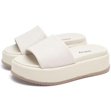 Imagem de Papete Chinela Tamanco Feminino DUBUY 2062FG, 35, Bege, Feminino