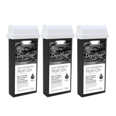 Imagem de Kit 3 Refil Ceras para Depilação Roll On Quente Negra Depilatória 100g