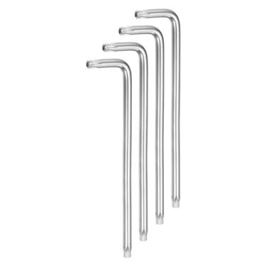 Imagem de HARFINGTON 4 chaves Torx Star à prova de adulteração T40 14,6 cm de braço longo em forma de L ferramenta de reparo de aço carbono para reparo de carro, bicicleta, motocicleta, tom prateado
