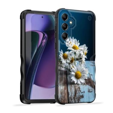 Imagem de EFGWSDER Capa para Galaxy S24 FE, [camada dupla] [proteção contra quedas de grau militar de 3,5 m] Capa resistente à prova de choque para Samsung Galaxy S24 FE 5G 6,7 polegadas 2024, margarida