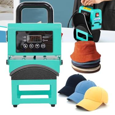 Imagem de KKSOUFX Mini Prensa Fácil para Boné Portátil, Prensa Térmica de Elemento Curvo de 350 W, Design de Concha, com Controle Preciso de Temperatura e Tempo (32-482°F)