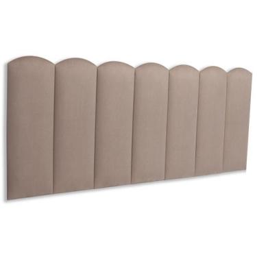 Imagem de Cabeceira Casal Estofada de Colar na Parede Kit 7 Placas Modelo Nuvem 