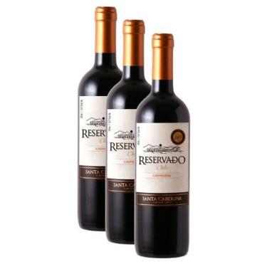 Imagem de kit 3 Vinho Santa Carolina Reservado Carmenère 750ml