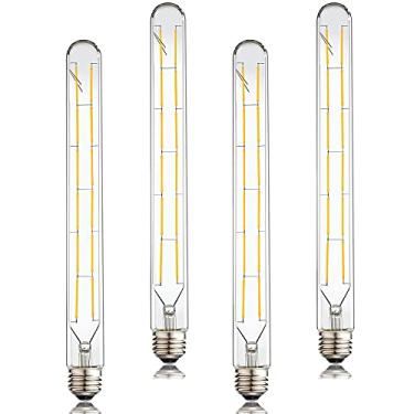 Imagem de LVYE Lâmpada Tubular Led Regulável 12W, 3000K Branco Macio, Tubo Longo T30 Edison Led Lâmpada de Filamento Vintage, Equivalente A 100W, Tampa de Vidro Transparente, Base Média E26, Pacote com 4. (11,8