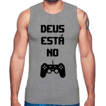 Imagem de Regata Deus está no controle - Foca na Moda, Cinza, GG