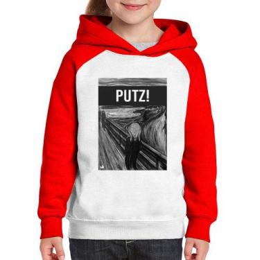 Imagem de Moletom Infantil PUTZ! - Foca na Moda, Branco, Vermelho, 8